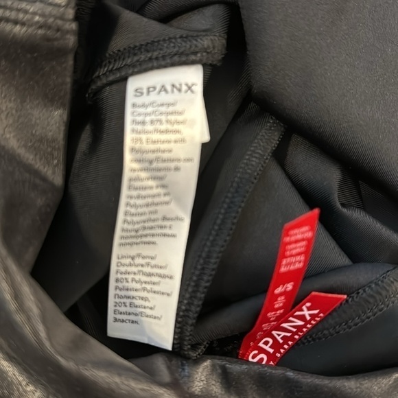 Spanx Black Faux Leather Moto Leggings - Picture 4 of 5